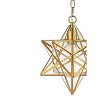 12" LED Metal/Glass Stella Moravian Star Leaf Pendant Gold - JONATHAN Y: UL Listed, Adjustable Height, Modern Design - 2 of 4