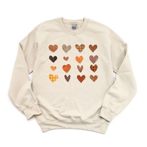 Simply Sage Market Women's Graphic Sweatshirt Fall Plaid Hearts - 1 of 2