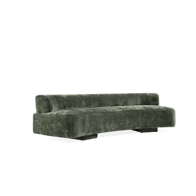 Olive Green Chenille 3-Piece Sofa and Accent Chairs Set