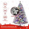6 FT Pre-lit Christmas Tree with 400 Multi-Color Led Lights, Snow Flocked Artificial Xmas Tree with 850 Branch Tips for Home Party Decoration - 2 of 4