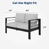 Heynemo Patio Furniture Aluminum Loveseat, All-Weather Outdoor 2 Seats Sofa Couch - 4 of 4