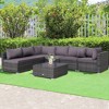 Tangkula 7PCS Patio Rattan Sectional Sofa Set Outdoor Furniture Set w/ Cushions - 4 of 4