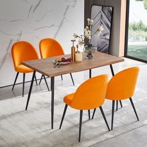CAVINAS Modern Dining Room Chair with Soft Cushion and Metal Legs, Versatile for Dining, Vanity, or Living Room - 1 of 4