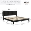 VECELO Velvet Upholstered Platform Bed Frame with Adjustable Headboard, Sturdy Wood Slat Support, No Box Spring Required - 3 of 4