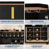 Sideboard Buffet Cabinet with Fluted Texture, Modern Coffee Bar Cabinet with Wine Rack&Drawers, Black Liquor Cabinet for Kitchen,Dining Room - 4 of 4