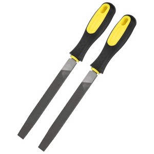 Unique Bargains Flat Metal File High Carbon Steel PVC Grip Handle Hand Files W PVC Grip - 1 of 4
