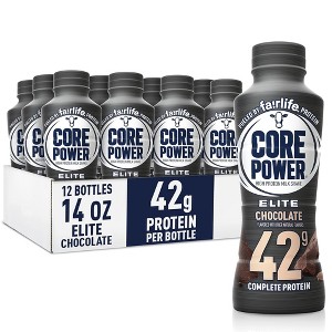 Core Power Fairlife Elite Milk Shake, Chocolate - 14 Fl Oz Bottle (Pack of 12) - 1 of 4