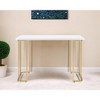 HomeRoots 48" White and Gold Writing Desk - 2 of 4