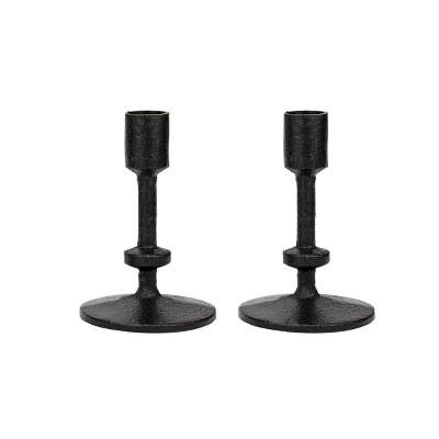 5" Candle Stick Holder Set Black - Stonebriar Collection