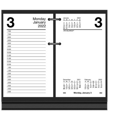 AT-A-GLANCE 2022 6" x 3.5" Daily Calendar Refill White/Black E717-50-22