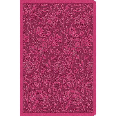 ESV Value Compact Bible (Trutone, Raspberry, Floral Design) - (Leather Bound)