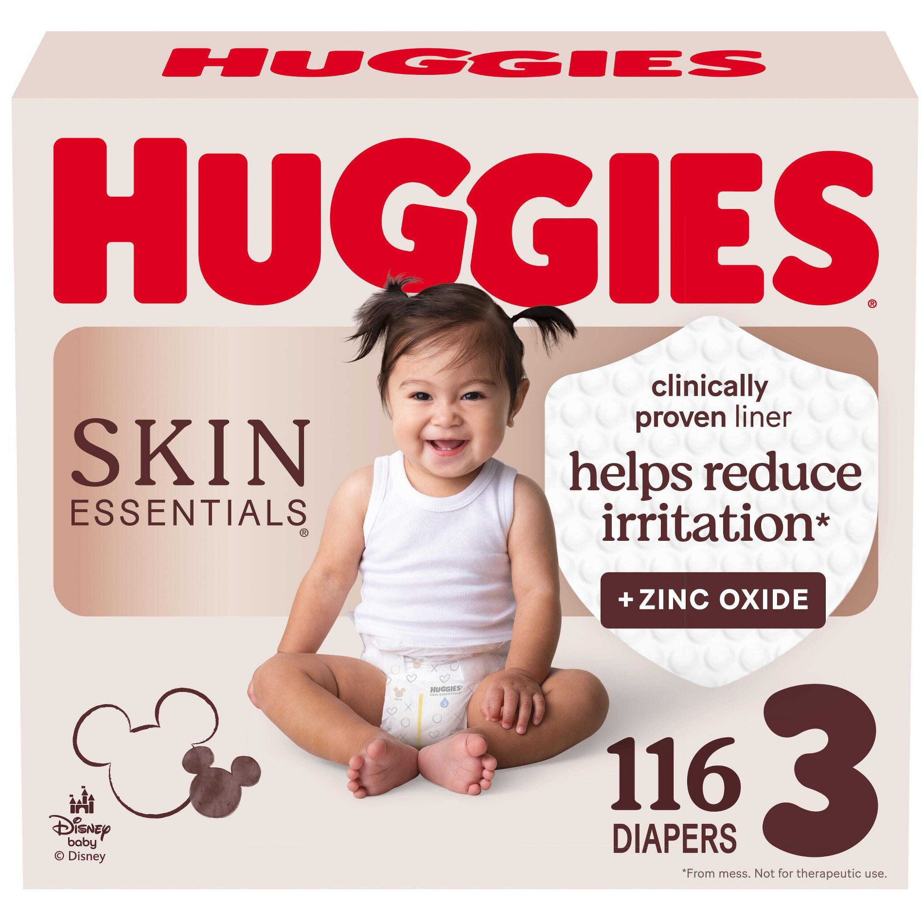 Huggies Skin Essentials Dermatologist Approved Diapers  - Size 3 - 116ct