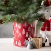 Red Tree Motif Planter Multicolor 11.5"H Metal Set of 3 - 3 of 4