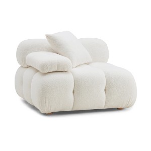 TOV Furniture Calliope Vegan Shearling Modular Corner Chair in Cream - 1 of 4