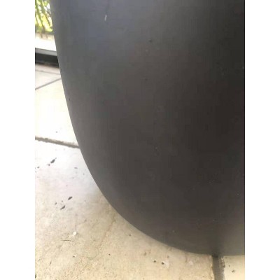 21.7" Tall Round Charcoal Concrete and Fiberglass Planter