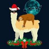 Men's Design By Humans Llama With Glasses Sleeping Sloth Christmas Santa By TeeShirtMadness T-Shirt - 2 of 4