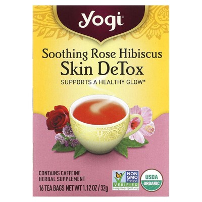 Yogi Tea, Skin DeTox, Soothing Rose Hibiscus, 16 Tea Bags, 1.12 oz