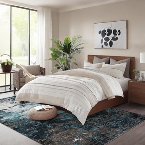 Machine Washable Area Rugs, Modern Abstract Contemporary Floor Cover, Foldable Low Pile Throw Carpet for Bedroom, Living Room, Office - 1 of 4