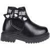 bebe Toddlers Girl's Comfy and Cute Chelsea Ankle Boots with Knit, bebe Bow and Grommets - 2 of 4