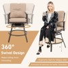 Tangkula Set of 3 Swivel Bar Height Bistro Set Cushioned Table Stools Furniture Patio Outdoor - 3 of 4