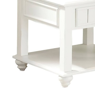 Natesa White Washed 24-Inch Poplar Wood End Table with Storage