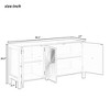 56.1"W Modern Sideboard with Curved Swirl Patterned Doors and Adjustable Shelves, Artistic 3-Door Storage Cabinet - ModernLuxe - 3 of 4