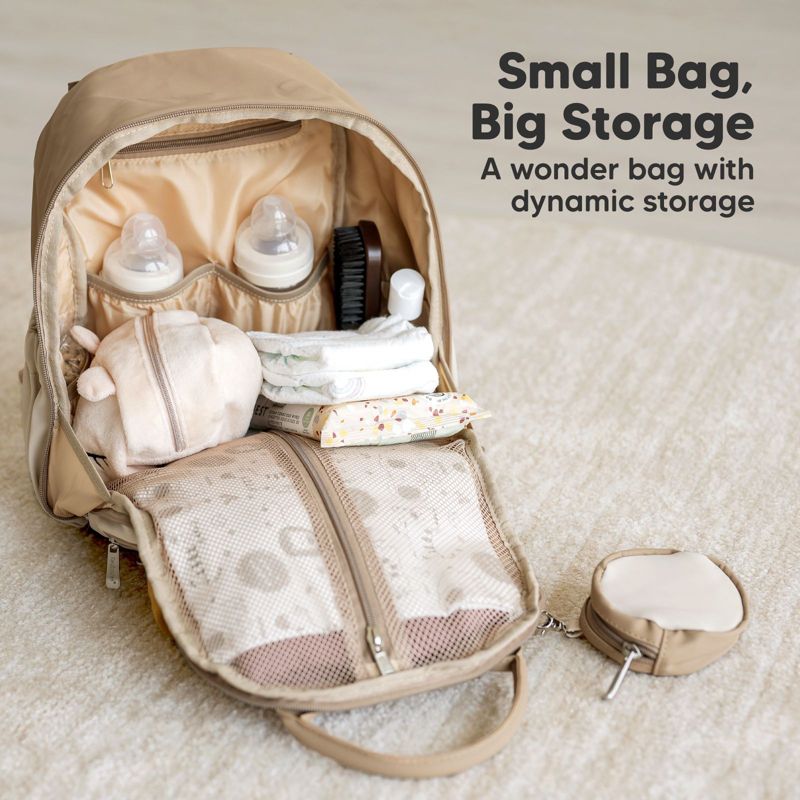 KeaBabies Diaper Bag Backpack Comes with Portable Changing Pad, Baby Bag for Mom, Baby Travel Essential (Latte), 3 of 11
