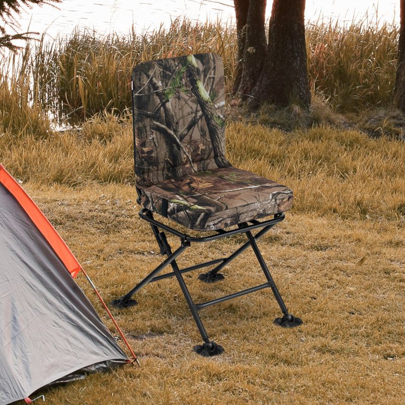 Costway Folding Silent Swivel Blind 360°Swivel Hunting Chair w/All-terrain Foot Pads, 3 of 11