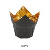 Unique Bargains Cupcake Liners Flame Cup Disposable Oil-proof Paper Gold Tone 2.05"x2.76" 50 Pcs - 4 of 4