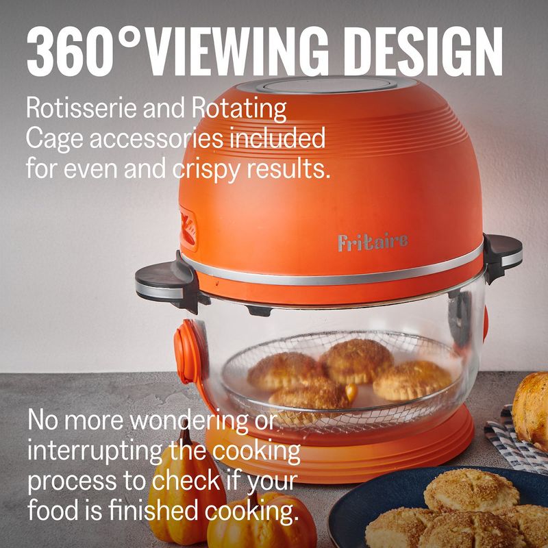 Fritaire Self-Cleaning Glass Bowl Air Fryer, 5 Qt, 6-in-1 Functions, BPA Free, Rotisserie, Tumbler, 6 of 19