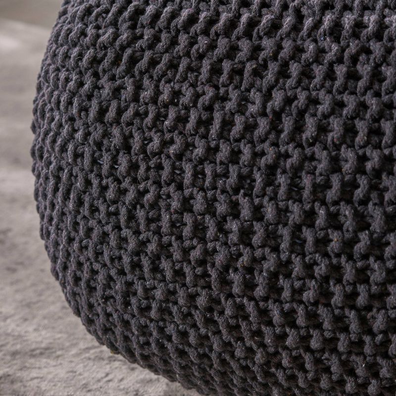 Hollis Knitted Cotton Square Pouf - Christopher Knight Home, 4 of 6
