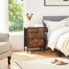 Lirago Stylish Metal Frame Dresser with Wood Top: Brown 2-Tier Drawers for Elegant Storage in Your Home | Dimensions: 27.00"L x 12.00"W x 3.70"H - 2 of 4