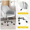 CAVINAS 15"-19"Swivel Rolling Chair with Adjustable Seat Height,Luxury Velvet Accent Armchair,Chic Leisure Chair for Office,Living Room&Study - 3 of 4