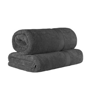 Luxury Cotton Heavyweight Ultra-Plush Bath Sheet Set of 2 by Blue Nile Mills - 1 of 4