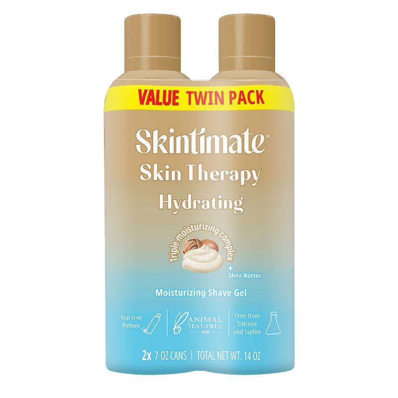 Skintimate Skin Therapy Hydrating Women&#39;s Shave Gel Twin Pack - 14oz, 1 of 9