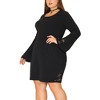 Agnes Orinda Women's Plus Size Cocktail Party Lace Bell Sleeve Bodycon Dresses - 2 of 4