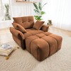 Sapphtopaz Single Sofa with Throw Pillows Ergonomic Upholstered Couches with Armrests Comfy Couch Sofa Chair for Living Room,Apartment,Bedroom - 2 of 4