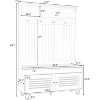 Entryway Hall Tree with Storage, Bench with Coat Rack Shoe Cabinet for Entrance Hallway, Mudroom Bench with Storage and 4 Sturdy Hooks - 2 of 4