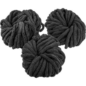 iDIY Chunky Yarn 3 Pack Skein (72 Yards) - Black - Fluffy Chenille Yarn Perfect Blankets, Arm Knitting, Crocheting and DIY Crafts and Projects! - 1 of 3