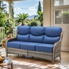POCASSY 6" Thick Cushion High Back Outdoor Wicker Patio Sofa, All Weather Wicker Furniture 3-Seater Sofa Patio Couch for Porch - 2 of 4