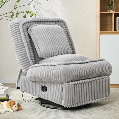 TIRAMISUBEST 360° Swivel Rocking Single Sofa,Recliner Sofa, Manual Glider Rocking Armless Chair