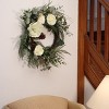 26" Mixed Greens and White Flowers Artificial Wreath - National Tree Company - image 2 of 3