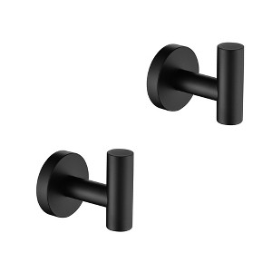 ChicFurnit Bathroom Towel Holder 2 Pack Wall Mounted Stainless Steel Hooks for Bathroom and Kitchen, Black, 6.3"*3.15"*3.15" - 1 of 4