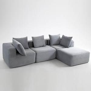Resenkos Compressed Sofa, Space-Saving Cube Sofa, Magic Sofa for Living Room, Compact & Comfortable, Easy to Assemble, Corduroy, Beige - 1 of 4