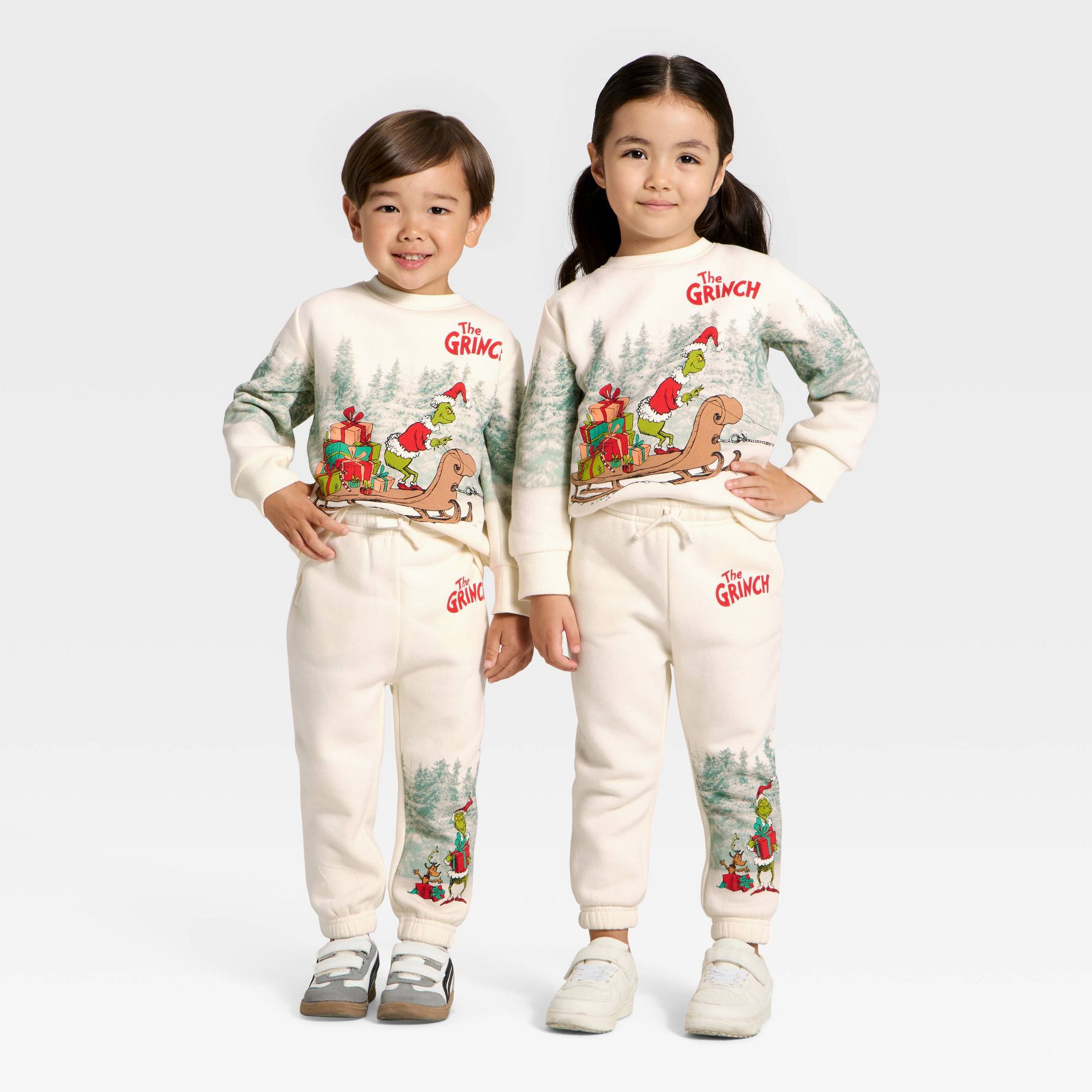 Toddler The Grinch Fleece Joggers - Cream