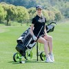 Costway Foldable 3 Wheel Push Pull Golf Club Cart Trolley w/Seat Scoreboard Bag Swivel - image 2 of 4