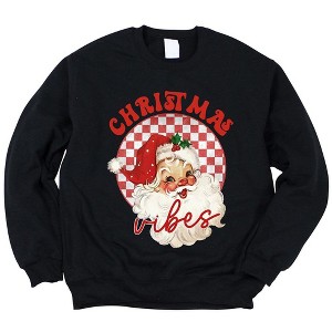 Simply Sage Market Women's Graphic Sweatshirt Christmas Vibes Santa - 1 of 4