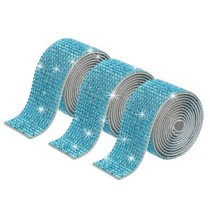 Unique Bargains Self-Adhesive DIY Crafts Decorations Crystal Rhinestone Diamond Ribbon 3 Rolls - 1 of 4