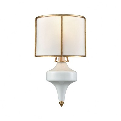 Elk Home Ceramique 1 - Light Wall Light in  Antique Gold Leaf