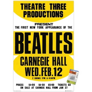 Trends International The Beatles - Carnegie Hall Unframed Wall Poster Print Clear Push Pins Bundle 22.375" x 34" - 1 of 4